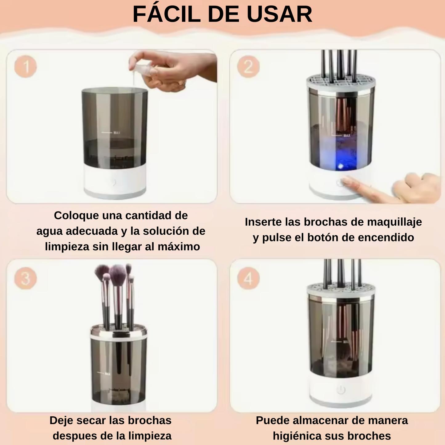 Limpiador Eléctrico de Brochas - Limpieza y Secado en Segundos💄✨