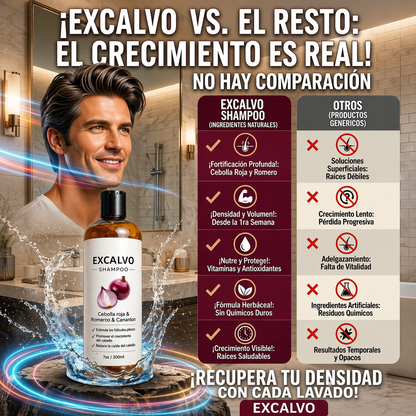 Shampoo Excalvo - Reduce la Pérdida y Estimula el Crecimiento