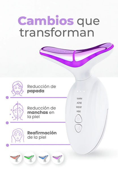 Masajeador Facial LED con Vibración💆‍♀️ - Piel Firme y Radiante sin Cirugía✨