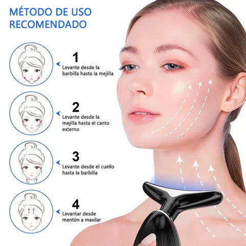Masajeador Facial LED con Vibración💆‍♀️ - Piel Firme y Radiante sin Cirugía✨