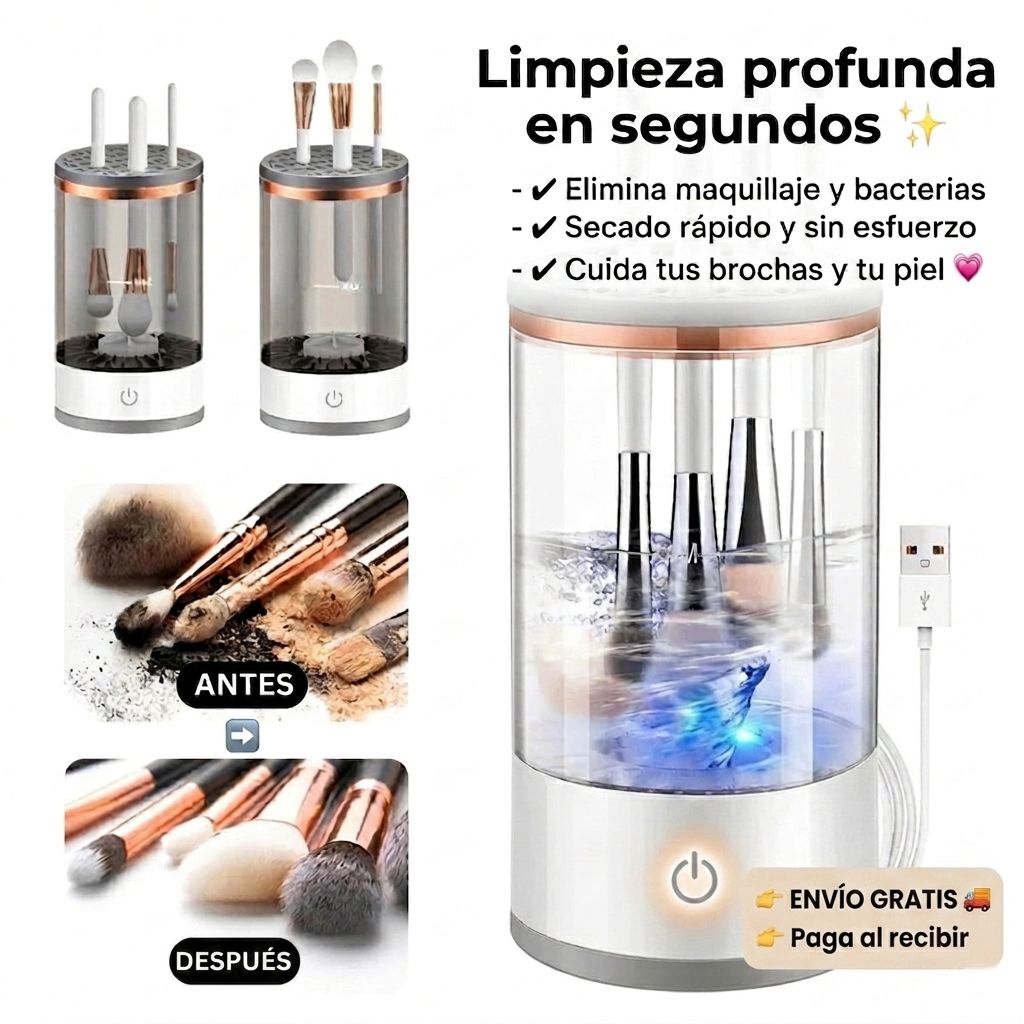 Limpiador Eléctrico de Brochas - Limpieza y Secado en Segundos💄✨