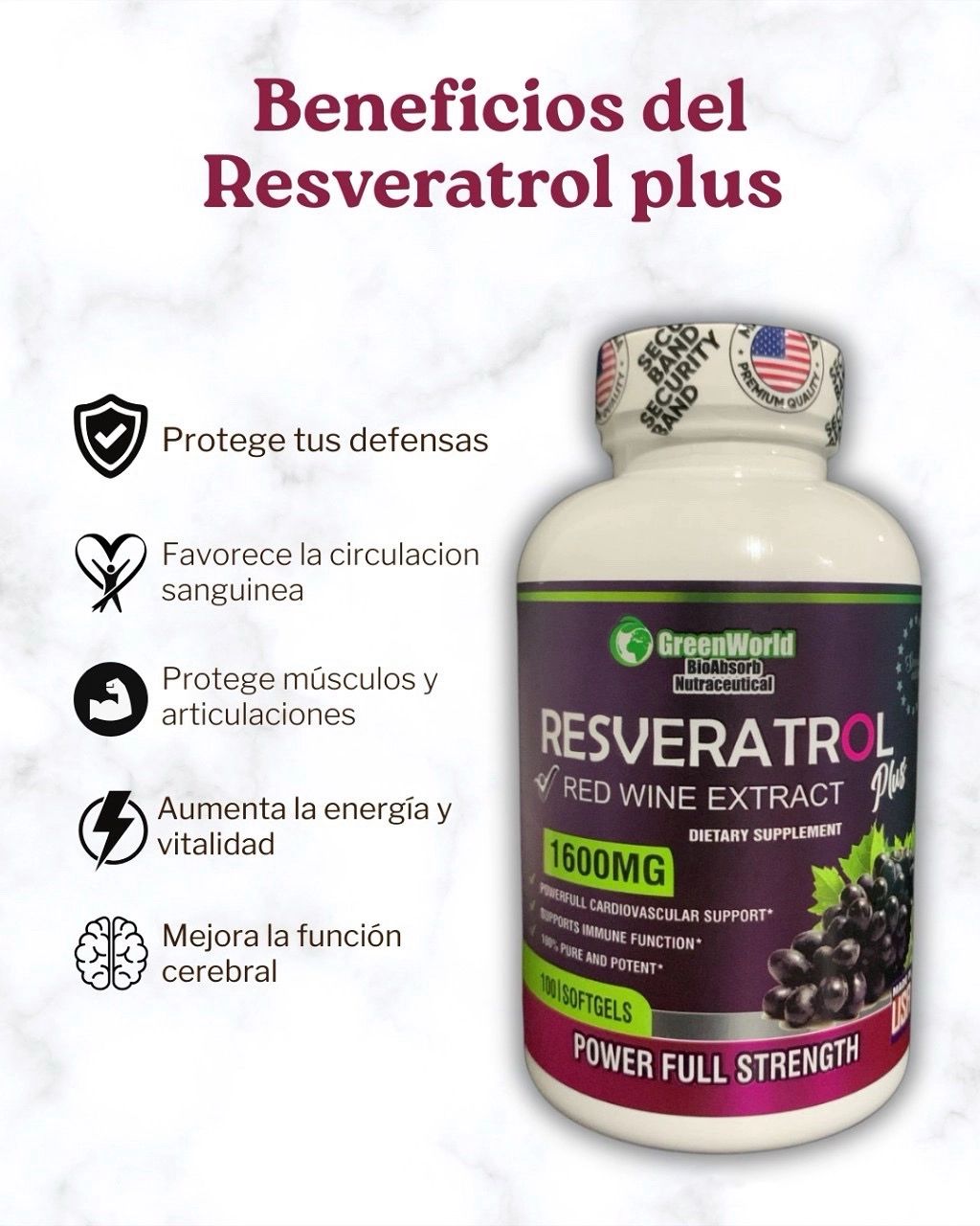 Resveratrol Plus -🍇 ¡PROTEGE TU CUERPO Y RETRASA EL ENVEJECIMIENTO! 🍇